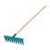 Robes straight, twisted tooth, 12 tooths, metal, wooden stalk, color mix