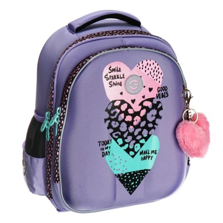Frame backpack 36 x 28 x 20 cm, Grizzly, + keychain, lilac-1