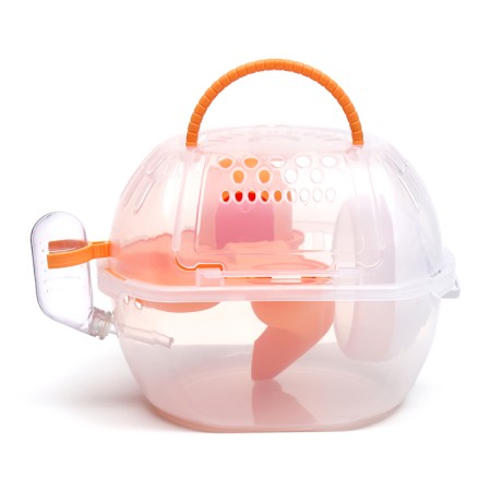 Carrier carrier carrier with a house, shelf, drinker, 29x23x23 cm, yellow-2