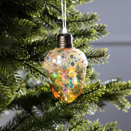 Fir -tree ball "Boil yellow", batteries, 4 LED, glow warm white-1