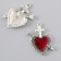 Decor for creativity Metal "Red Heart Arrow" silver enamel 3.9x3.4 cm