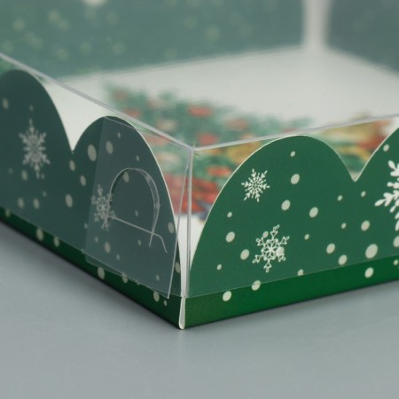 Box for confectionery with PVC lid "Bunny", 13 x 13 x 3 cm, new year-3