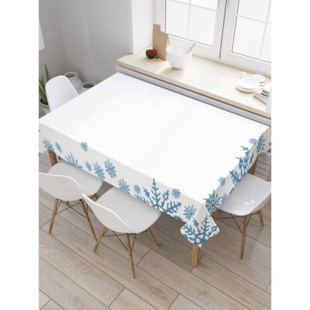 The tablecloth “Big snowflakes”, rectangular, Saten, size 145x180 cm