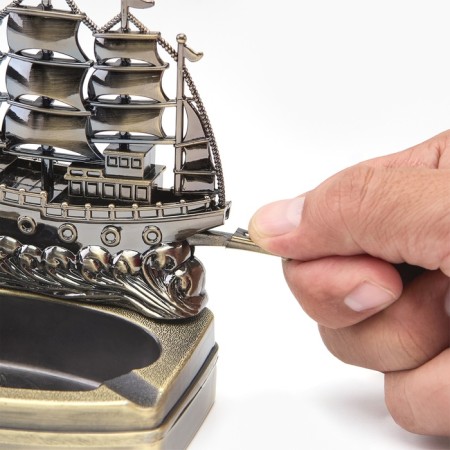 Lighter with an ashtray "Ship on the Waves", Piezo, Gas-2