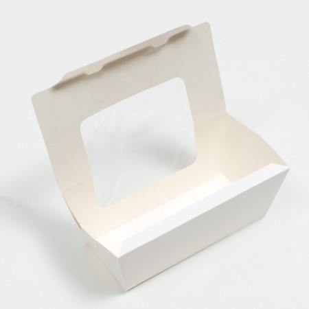 A harassment container, rectangular with a window, white, 18 x 7.7 x 7.7 cm-2