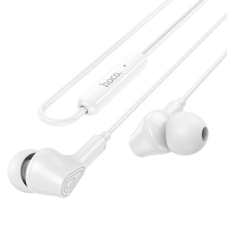 Hoco M102 headphones, wired, vacuum, microphone, 1.2 m, white-2