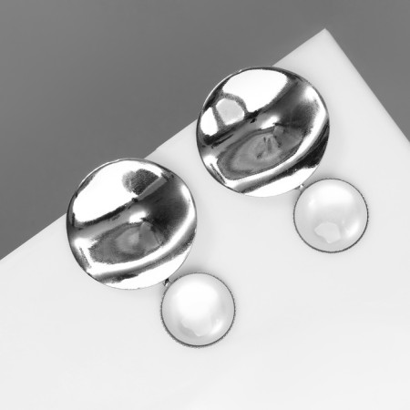 Earrings Assorted "Antiquity" circle, color silver