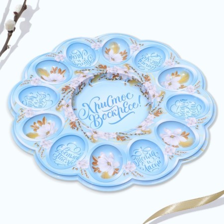 Easter stand for 12 eggs and kulich "Christ is risen!" on Easter, 30 x 30 cm.-2