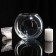 VAZA-sub-SUBSTANCE "MAT" and white candle, 14.5 × 13 cm, 9 hours, ball, glass