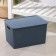 Storage basket with a birch bark cover, 14 l, 35 × 24.5 × 20.5 cm, blue color