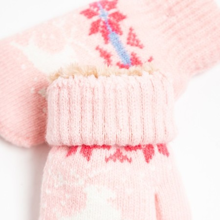Mittens for children, pink color, size 14 (4-6 years)-2