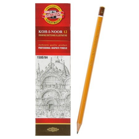 Chernographic pencil Koh-I-Noor 1500 9H, professional, lacquered case