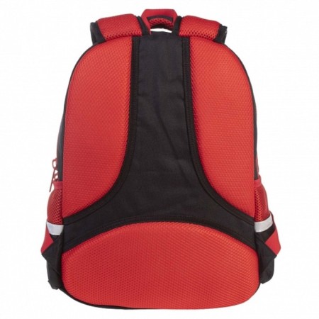 School backpack 41 x 29 x 16 cm, ergonomic back, Hatber Easy, Sport Car, Black/Red NRK_88069-5