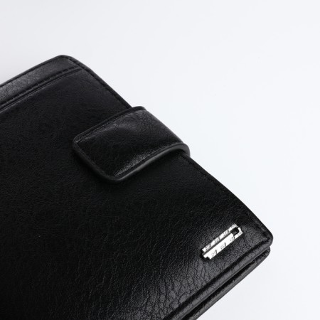 Male purse on magnet 3 in 1, department for auto documents, passports, black color-3