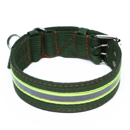Four-layer reflective collar with a swivel 71 x 5 cm, Osh 55-65 cm, green-1