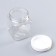 Bank is square, transparent, with a lid, 250 ml
