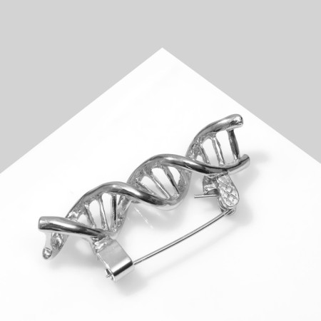 Brooch "Molecule" DNA, color silver-1