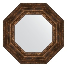 Mirror in a baguette frame, an aged tree with an ornament of 120 mm, 62.6x62.6 cm
