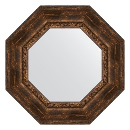 Mirror in a baguette frame, an aged tree with an ornament of 120 mm, 62.6x62.6 cm
