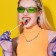 Earrings Plastic "Chain" 7 links, bright, colored matte