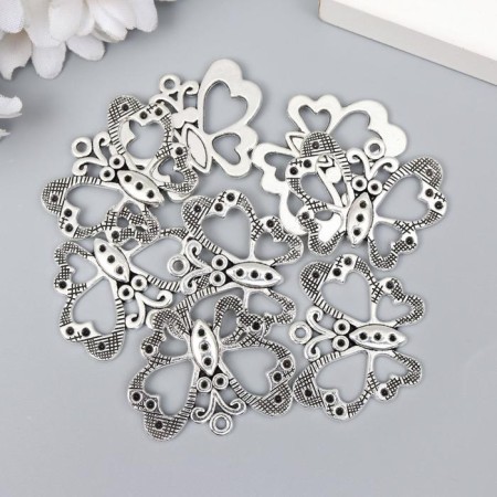 Decor for creativity Metal "Butterfly with Eyes" silver 2.5x3.1 cm-2