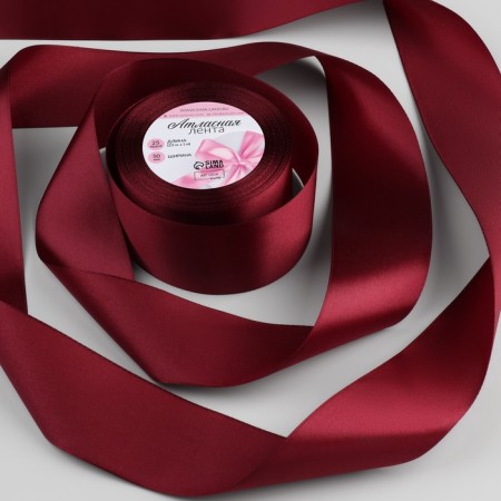 Satin tape, 50 mm × 23 ± 1 m, brown color No. 284
