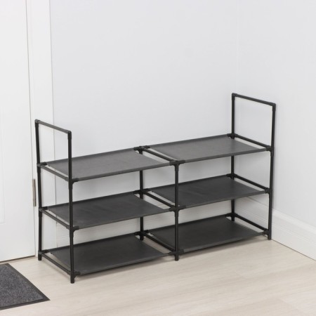 LadOM shoes shelf, 3 tiers, 90 × 30 × 57 cm, black color-1