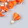 Decor for creativity Textile "Flower with a pearl. Scarlet" set 10 pcs 2.5 cm
