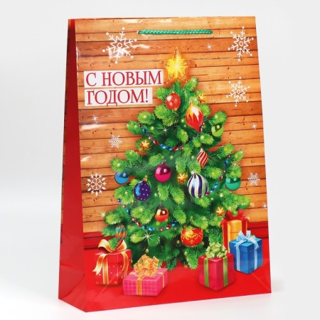 Package New Year's laminated “Family circle”, L 28 x 38 x 9 cm, New Year-1