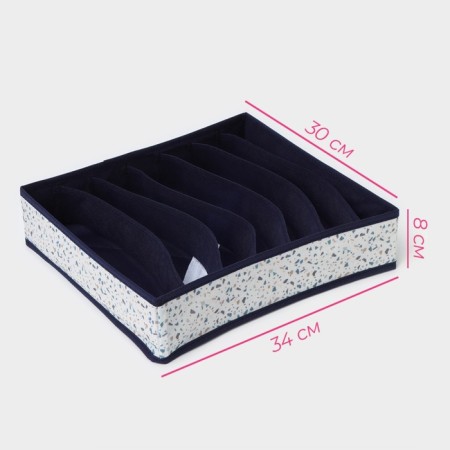 Organizer for storing linen of the Dolyan "Marmelad", 7 cells, 34 × 30 × 8 cm, white color-2