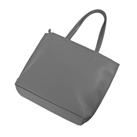 Female bag, artificial leather, gray 30x11x35 cm-1