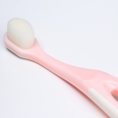 Baby toothbrush with soft bristles, nylon, pink color-1