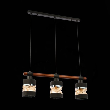 Suspended EVOLUCE lamp. Sle114403-03. Abiritto. 3x60 watts, E27, 60x10x20.5 cm, black color, dark tree-3