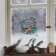 Stickers on the glass "Bullfins on a wreath", reusable, 20 x 34 cm, New Year