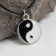 Yin-Yang cord, black and white color in silver, 45 cm