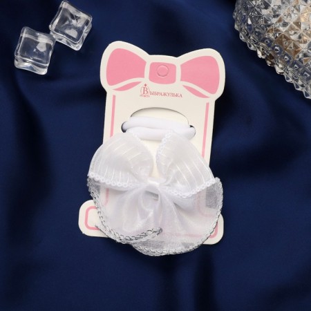 Hair Set "Schoolgirl" (clamp 7 cm, 2 gum 3.5 cm) Bant stripes, white