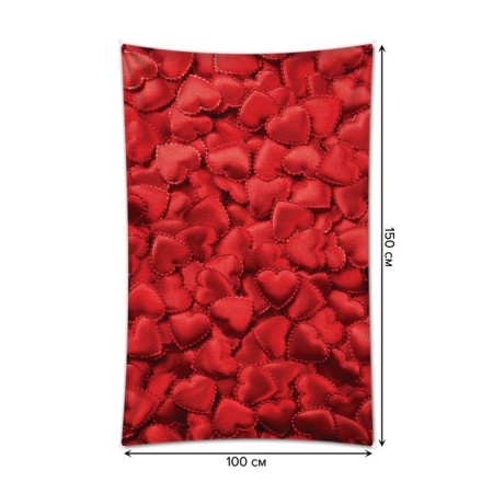 Decorative panel with photo printing "openwork hearts", vertical, size 100x150 cm-1