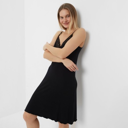 Night shirt female "feeling", black color, size 46-3