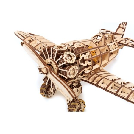 Wooden Model 3D, Ewa, Airplane with a motor-8