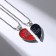 Kulons "Demetrons" Best Friends, Heart, Red-blue color in silver, 45 cm