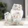 Souvenir Ceramics "White Eagle owl with a hill" with gold, rhinestones 10.7 cm