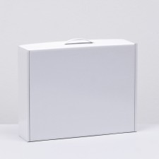 Boxing box, white, laminated, 25 x 32 x 8.5 cm