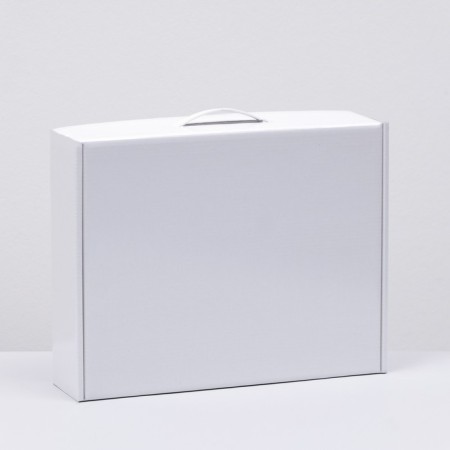 Boxing box, white, laminated, 25 x 32 x 8.5 cm