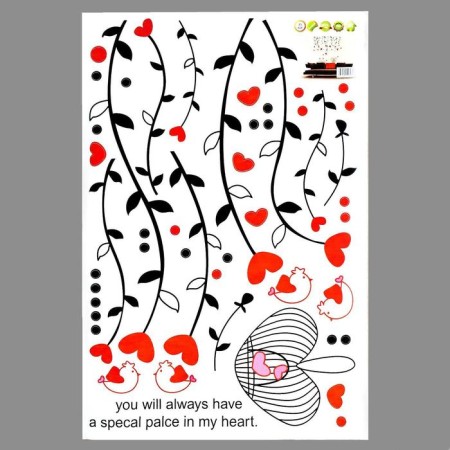 Interior plastic sticker "Liana with hearts" 90x60 cm-1