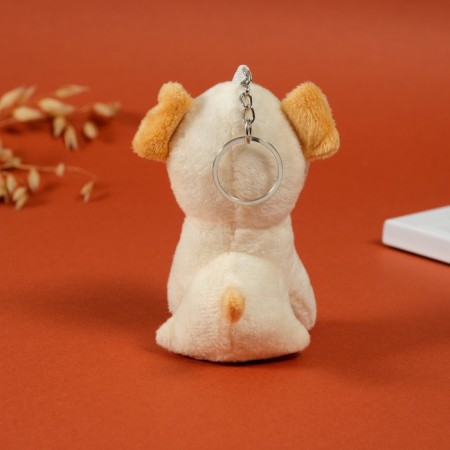 Tekstil key "Cute puppy" beige 5x6x10 cm-2