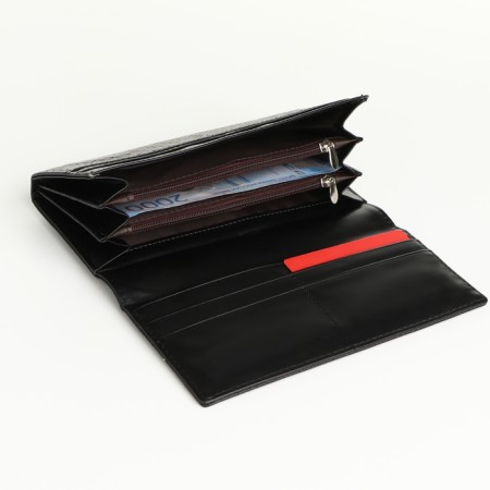 Women's wallet on magnets, black color-3