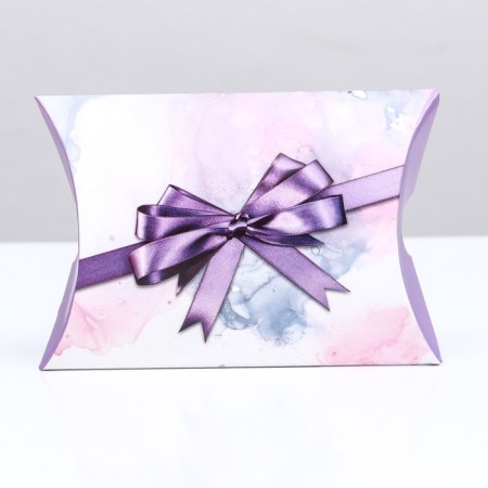 Folding box, pillow, "purple bow" 15 x 11 x 3 cm-1
