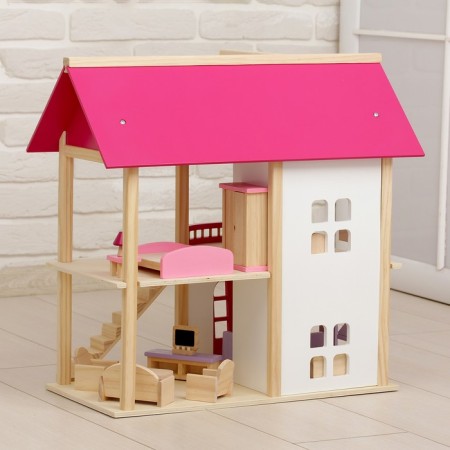 Puppet house "pink magic", with furniture-3