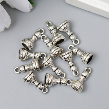 Decor Metal for creativity "Chess figure - paw" silver G116B807 1.5x0.8 cm-2