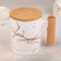 Ceramic mug with a wooden lid "Mirage", 350 ml, color mix